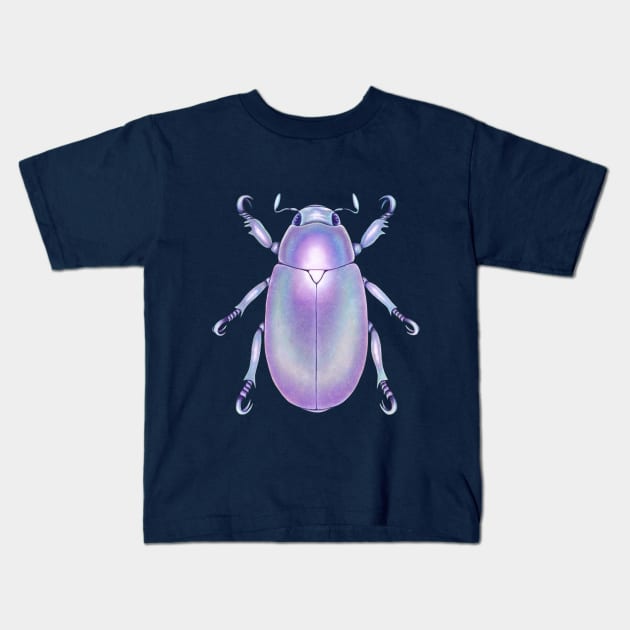 Holographic Beetle Kids T-Shirt by illucalliart